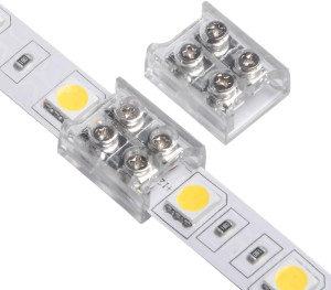 8mm LED Streifen Schraub Verbinder für SMD und COB PCB LED Leiste 12v 24v 48v (Streifen zu Sstreifen)